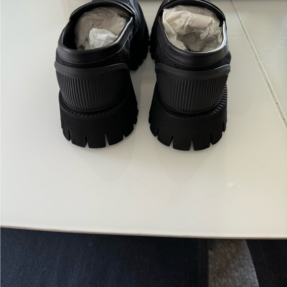NWT Gucci Black Canvas monogram GG chunky loafers - Picture 4 of 6